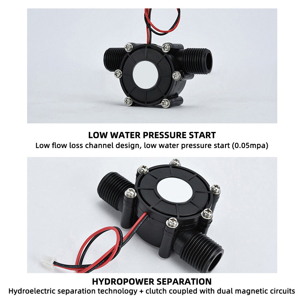 Original Aideepen DC 5V/12V/80V Micro Hydro Generator DC Water Flow Generator Turbine Generator Hydroelectric Tap Water Flow Hydraulic DIY
