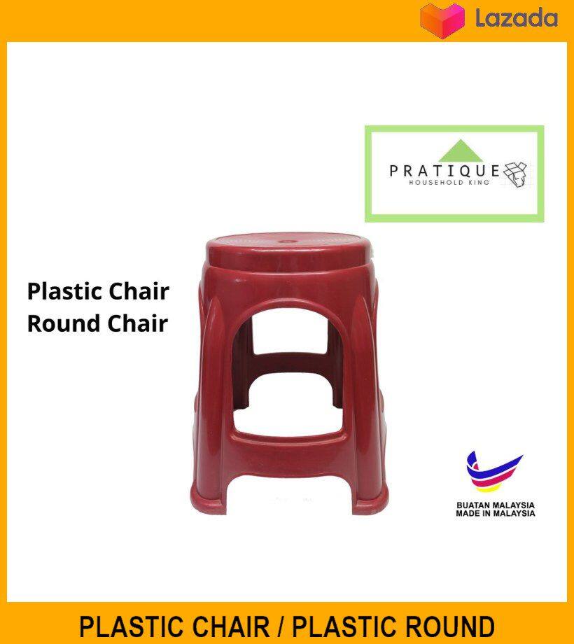 Plastic Chair / Plastic Round Chair / Kerusi Plastik / Red Chair
