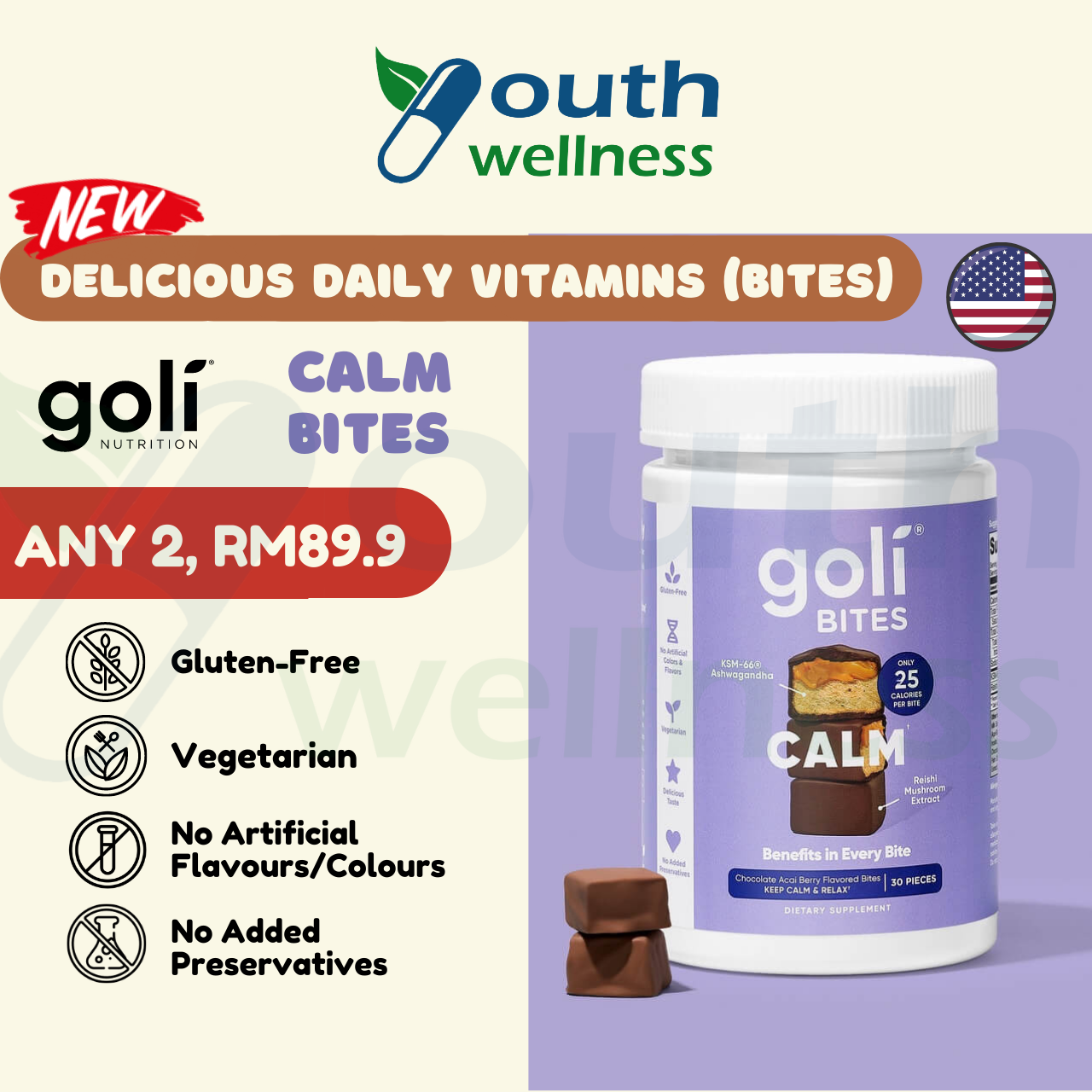 Goli Bites Calm (30's) Multivitamin Lazada