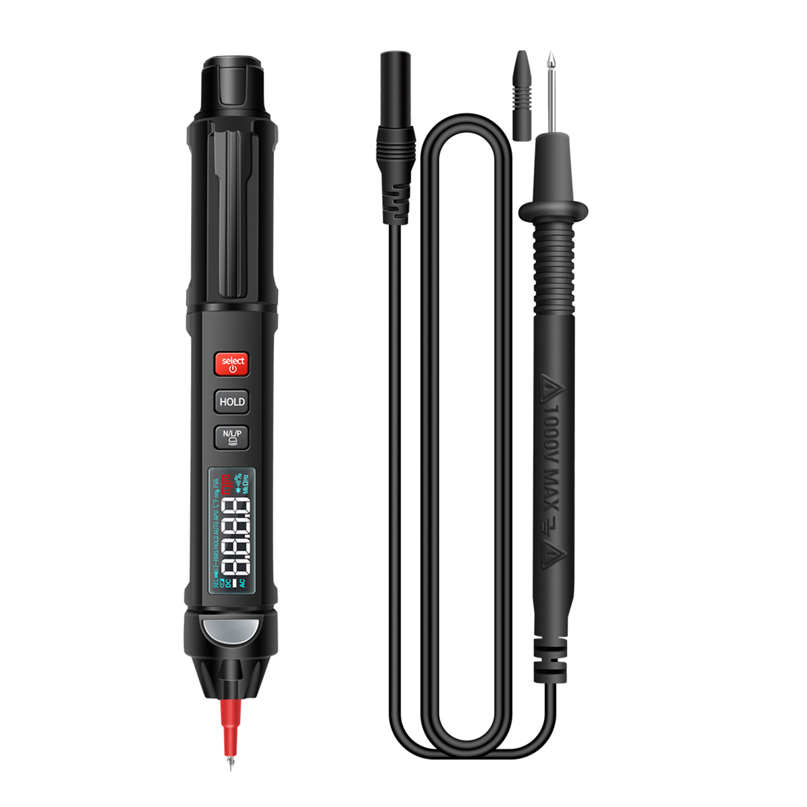 Đồng Hồ Vạn Năng Bút KKmoon A3008 6000 Đếm Kỹ Thuật Số Vạn Năng Meter Tester Với Đèn Pin Đèn Nền Màn Hình LCD Tự Động Tắt NCV Để Kiểm Tra Liên Tục Điốt Điện Dung Điện Trở Dòng Điện (Màn Hình Màu & Đo Trình Tự Pha)