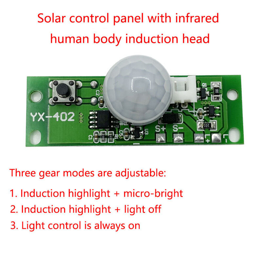 Bảng Đèn Năng Lượng Mặt Trời 3.7V, Bảng Điều Khiển Với Cảm Biến Ánh Sáng Ban Đêm, Mô-đun Điều Khiển, Bảng Mạch Năng Lượng Mặt Trời Cảm Ứng Hồng Ngoại Cơ Thể Người