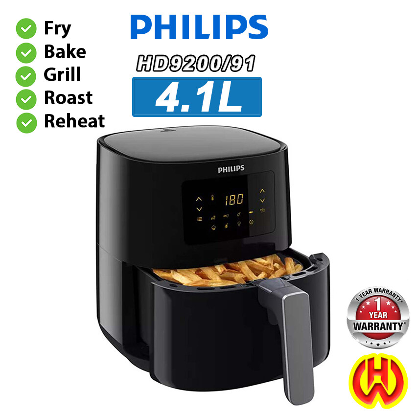 Philips Essential Airfryer HD9200/91 Black 4.1L 1400W HD9200 Fryer Lazada