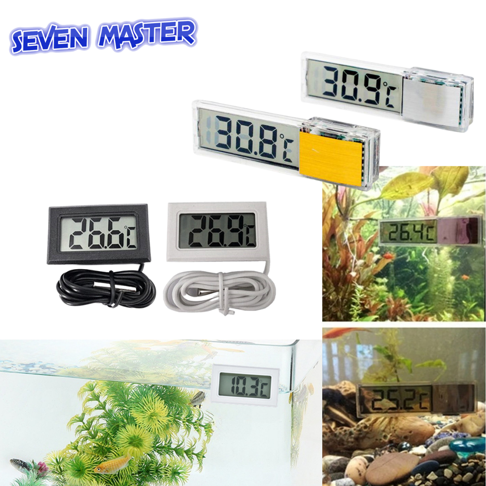 Seven Master Sliver Đồng Hồ Đo Nhiệt Độ Điện Tử Kỹ Thuật Số 3D Lcd Đa Chức Năng Máy Đo Nhiệt Độ Bể Cá