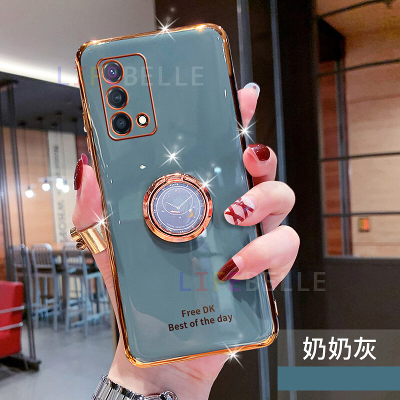 Ốp Lưng LIFEBELLE Dành Cho OPPO A74 4G Ốp Lưng + Giá Đỡ Nhẫn Đeo Ngón Tay, Ốp Điện Thoại Viền Mạ Siêu Mỏng Sáng Bóng Sang Trọng Ốp Bảo Vệ Chống Sốc Cao Cấp Bằng Silicon TPU Mềm