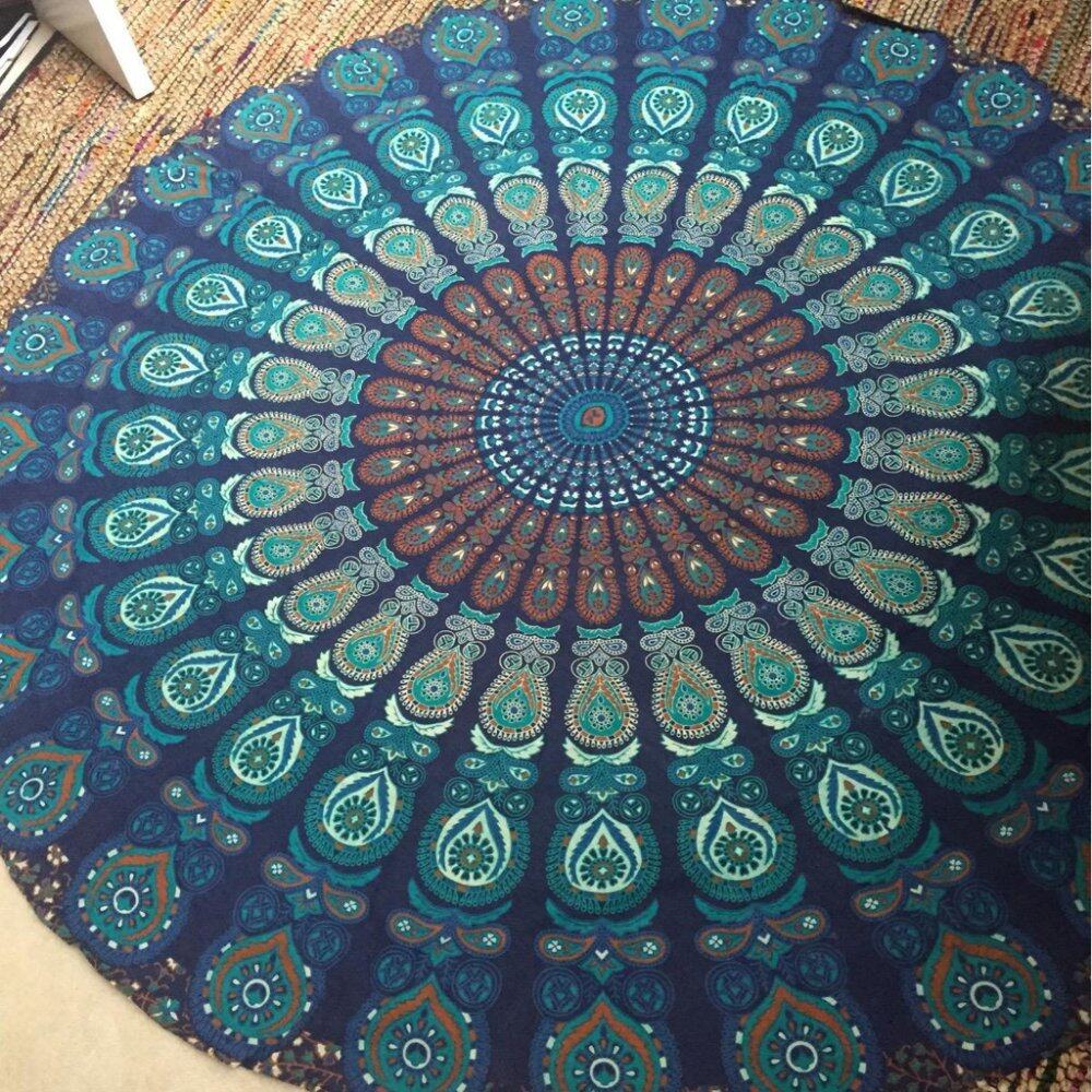 BolehDeals Indian Mandala Tapestry Hippie Wall Hanging Green Bohemian Bedspread Dorm - Intl