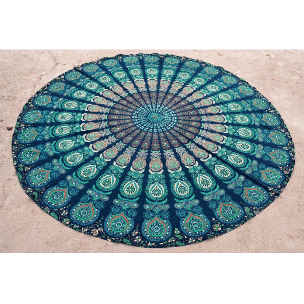 BolehDeals Indian Mandala Tapestry Hippie Wall Hanging Green Bohemian Bedspread Dorm - Intl