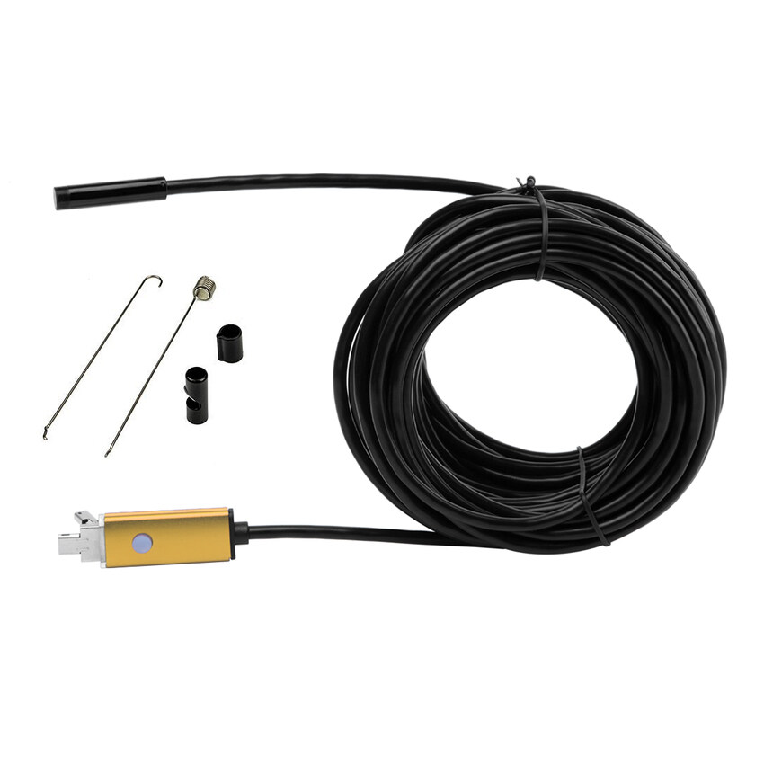 Borescope Emas 10 M 32.8ft Kabel 5.5 Mm Lensa 2 In 1 Dual USB Smartphone Android Endoskopi HD Kamera Inspeksi Ultra Ramping 6 LED IP67Waterproof Ular Borescope Mini USB Kamera Inspeksi Findfine®