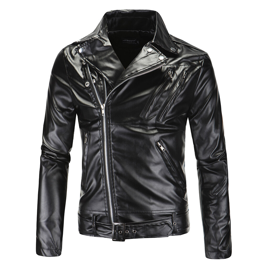 Men S Leather Jackets For The Best In Malaysia Buluolandi New Style Mens Autumn And Winter Zipper Lapel Collar Pu Leather Jacket Black