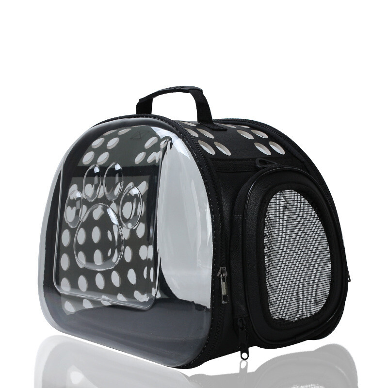 【HATELI】Transparent Cat Dog Carrier Bag Breathable Pet Travel Handbag Foldable Outdoor Shoulder Bags Puppy Travel Carrying Bags