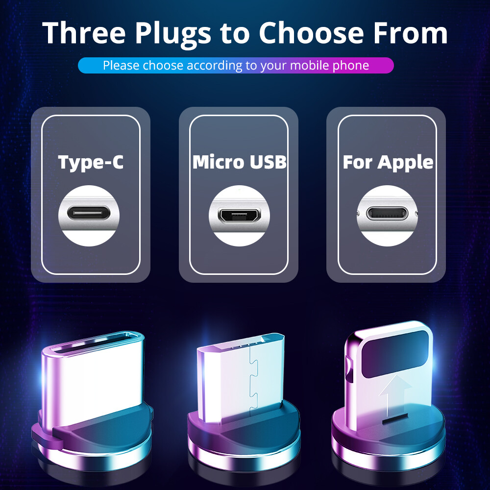 Fonken 1 M 2 M Từ Micro USB Cáp Cho iPhone Samsung Điện Thoại Di Động Hệ Điều Hành Android Nhanh Chóng Sạc Loại USB C Cáp Sạc Nam Châm Dây Nylon Bện Cáp