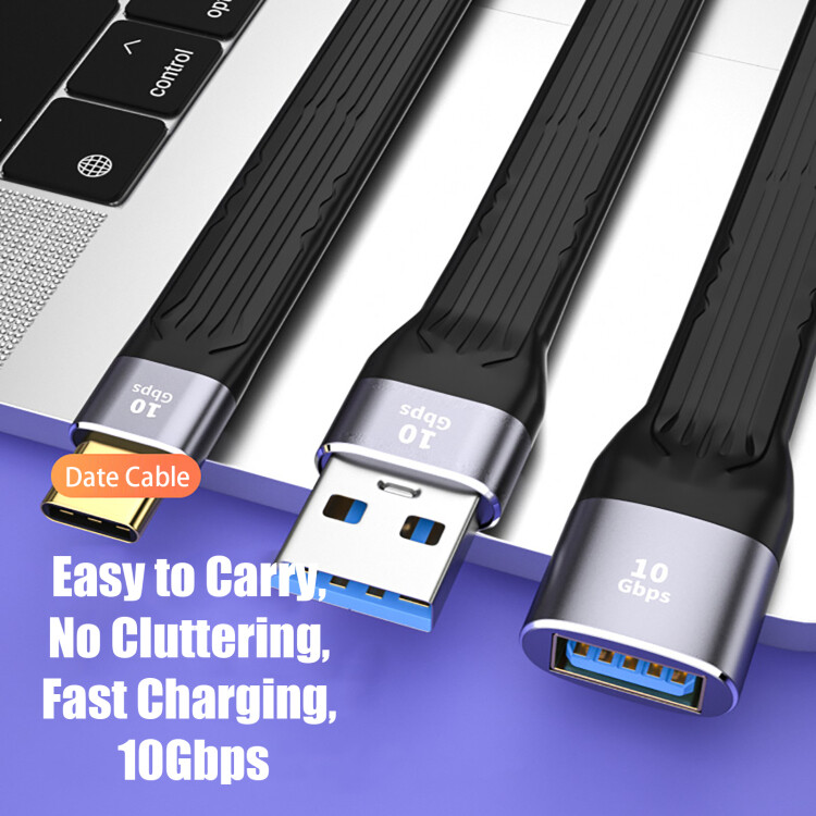 USB ngắn Type-C Cáp sạc nhanh FPC Cáp USB 3.1 Gen2 10Gbps dữ liệu để Loại C Dây Dây sạc nhanh cho điện thoại thông minh Bảng điều khiển trò chơi máy tính bảng hiện tại
