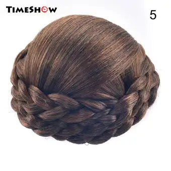 Timeshow Women Braided Clip In Hair Bun Chignon Donut Roller Bun