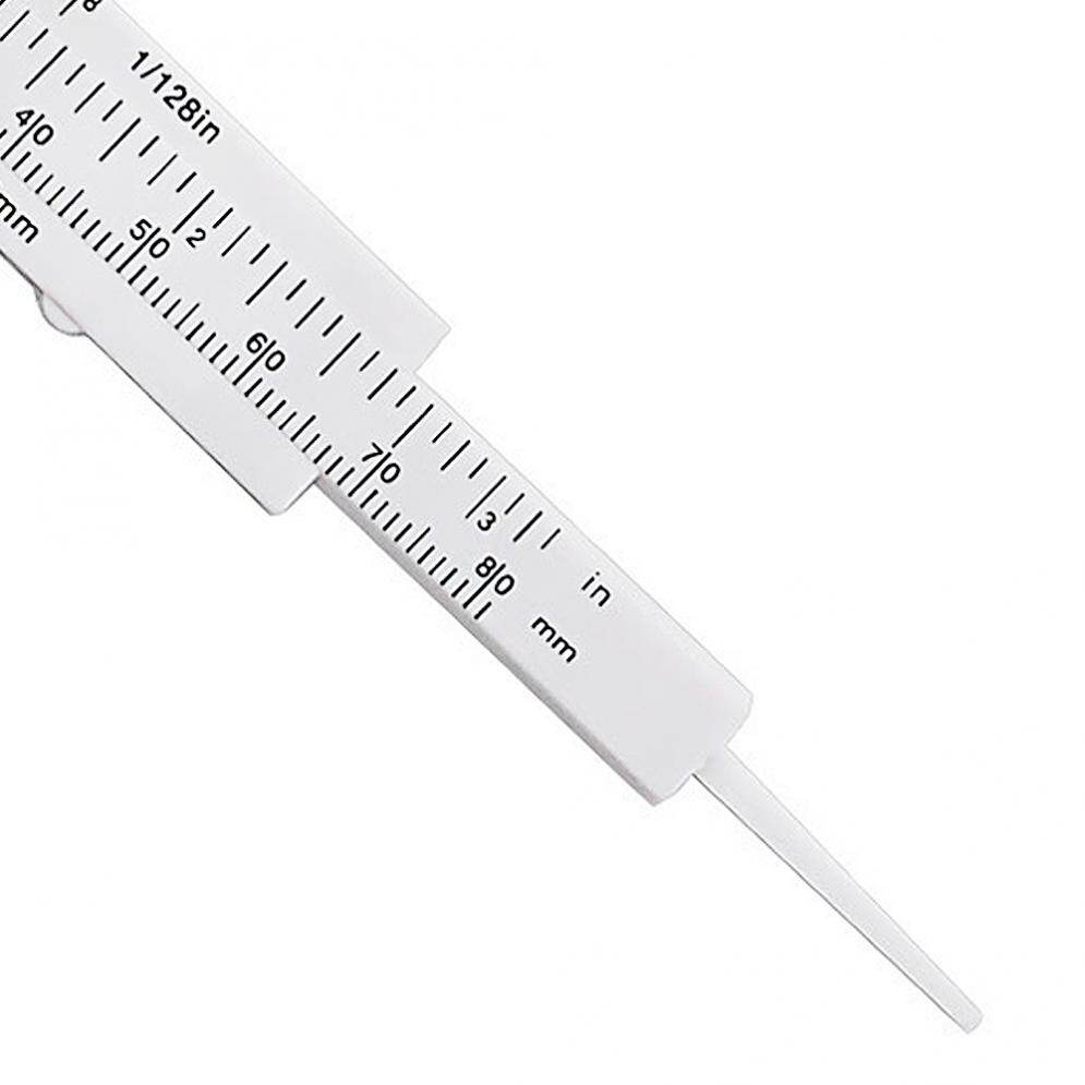 0-80mm Double Scale White Plastic Vernier Caliper with Mini Measurement Tool for Students / Antique Measurement