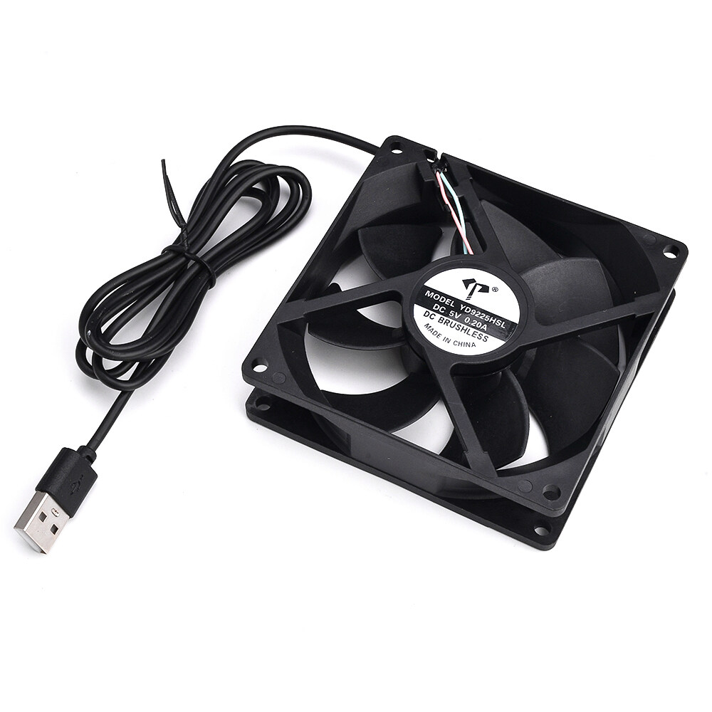 Aideepen 9225 DC5V USB Cooling Fan Twowire Oil Bearing Silent Fan for