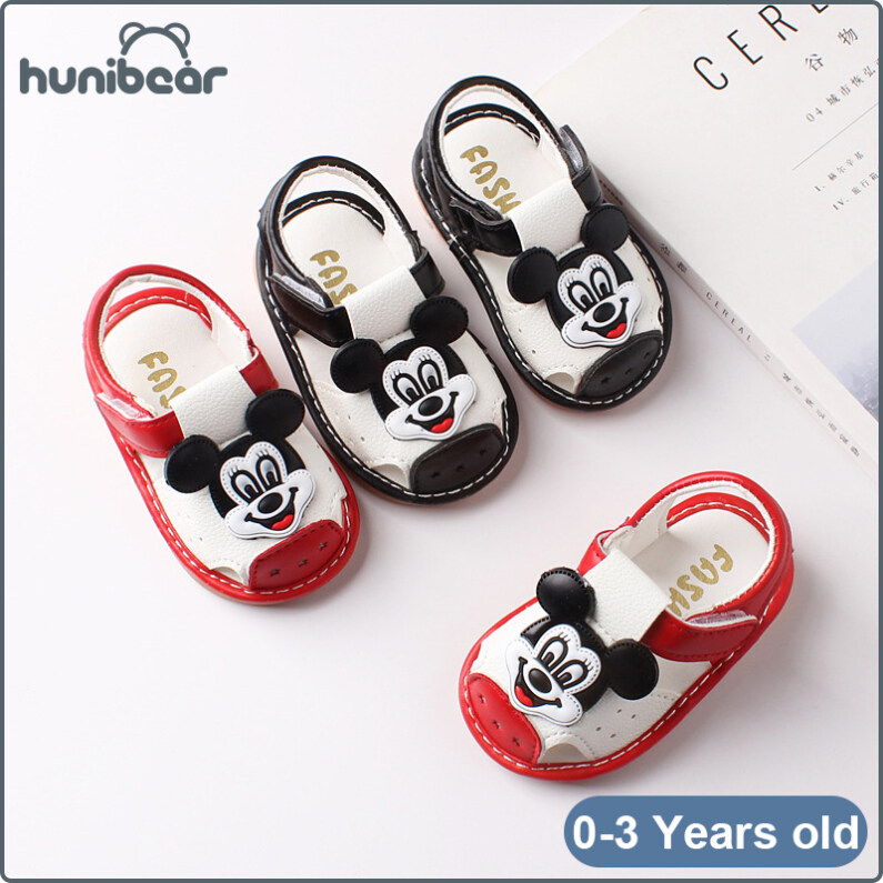 【Hunibear】Summer Xăng Đan Bé Trai Bé Gái, Chống Đá Được Gọi Là Giày, Giày Da Mềm Cho Trẻ Tập Đi Giọng Nói Công Chúa Giày 0-3 Năm giá rẻ