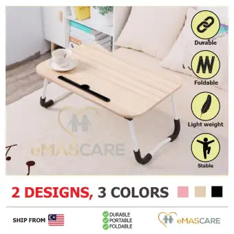 Emascare Foldable Table Desk Wooden With Slot Elegant Color