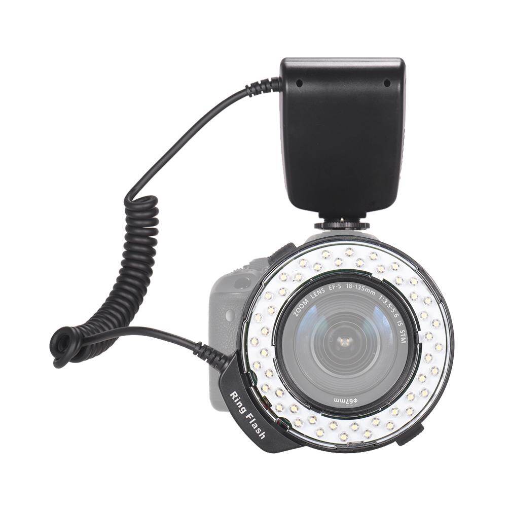 HD-130 Macro LED Ring Flash Light LCD Hiển Thị 3000-15000K GN46 Điều Khiển Nguồn Với 3 Bộ Khuếch Tán Flash 8 Vòng Tiếp Hợp