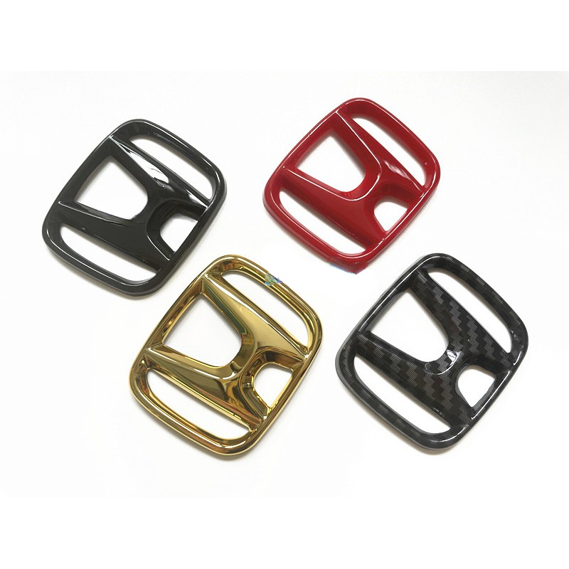 Lcx 1pc abs honda steering wheel logo paste type hollow logo gold carbon glossy red honda city civic accord jazz crv
