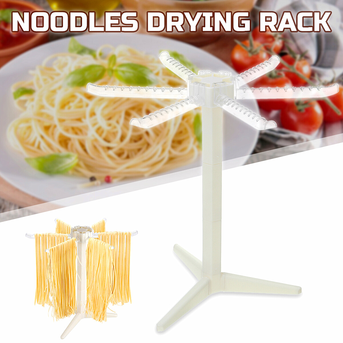 6Arms Noodle Pasta Drying Rack Spaghetti Holder Stand Dryer Hanging Rack Kitchen