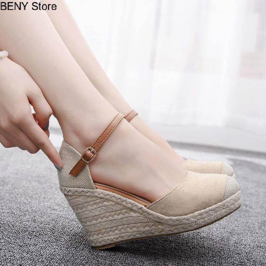Beny store giày đế xuồng giày đế xuồng 7 phân sandal nữ đế cao dép cao su cho nữ giày đế xuồng kiểu mới