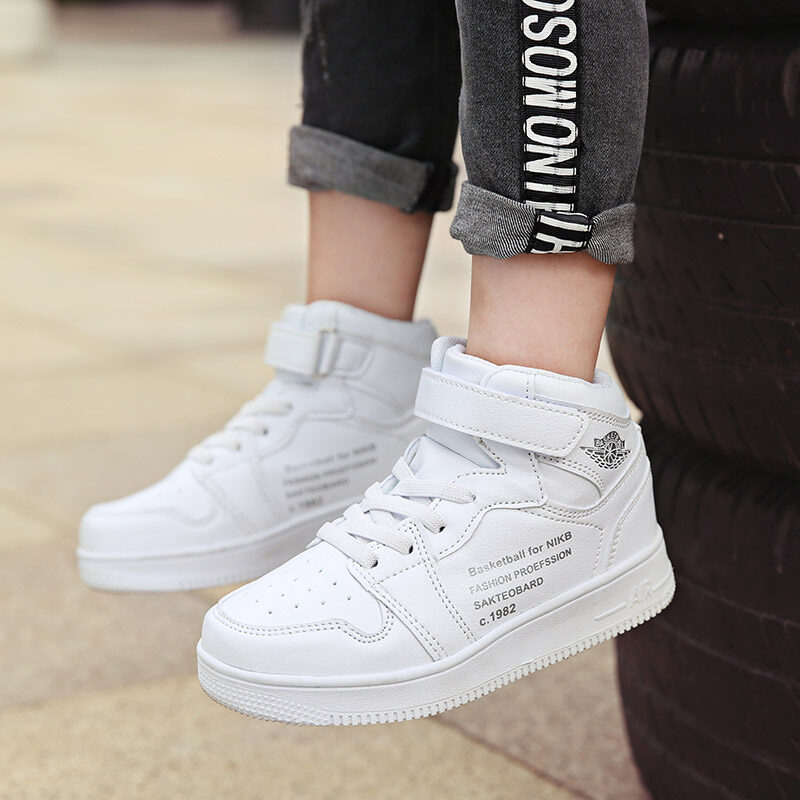 boys white high top sneakers