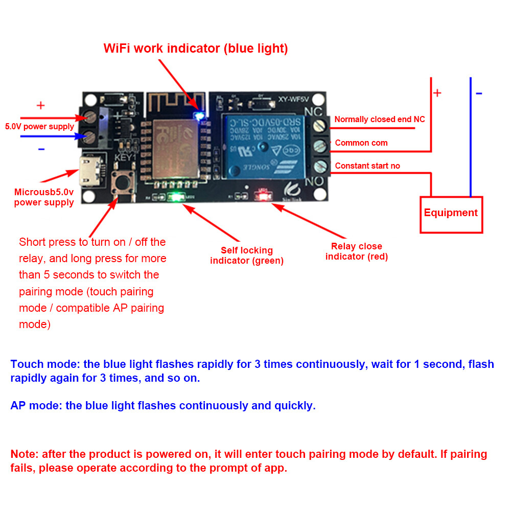 【Ready Stock】Original Aideepen WF5V/WF36V WIFI Mobile Phone Remote Control Relay Module
