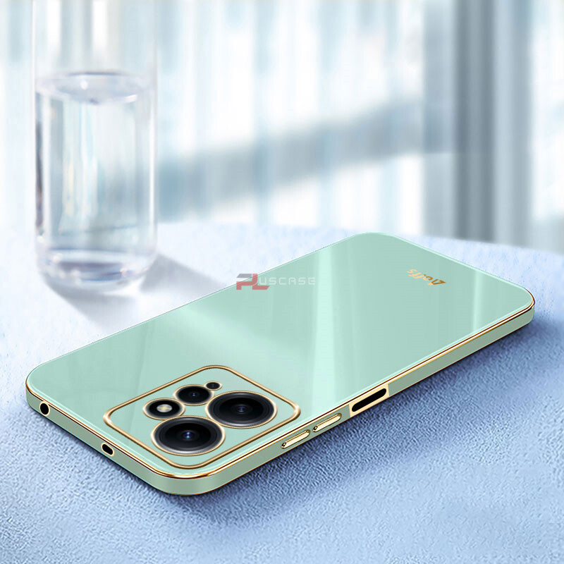 PlusCase for Xiaomi Redmi Note 12 4G 6D Plating Soft Case Lens Protector Square Frame Silicone Glossy Shockproof Phone Back Cover
