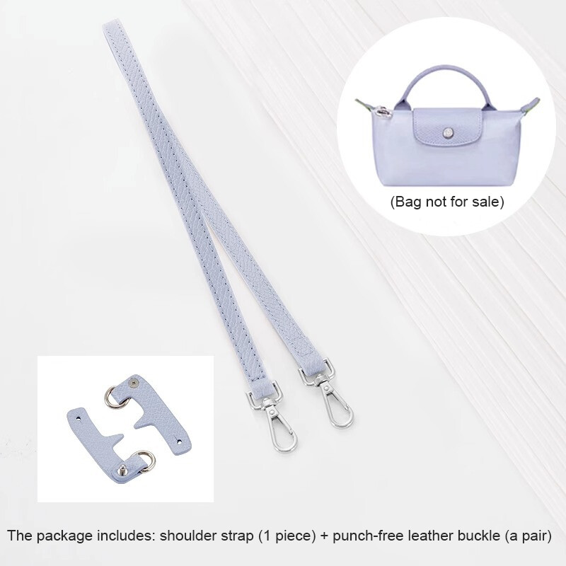 Cho Longchamp túi nhỏ da thật dây đeo vai có thể thay thế dây đeo túi nách túi đeo vai một bên Dây đeo túi Túi tự làm đấm miễn phí biến đổi phụ kiện