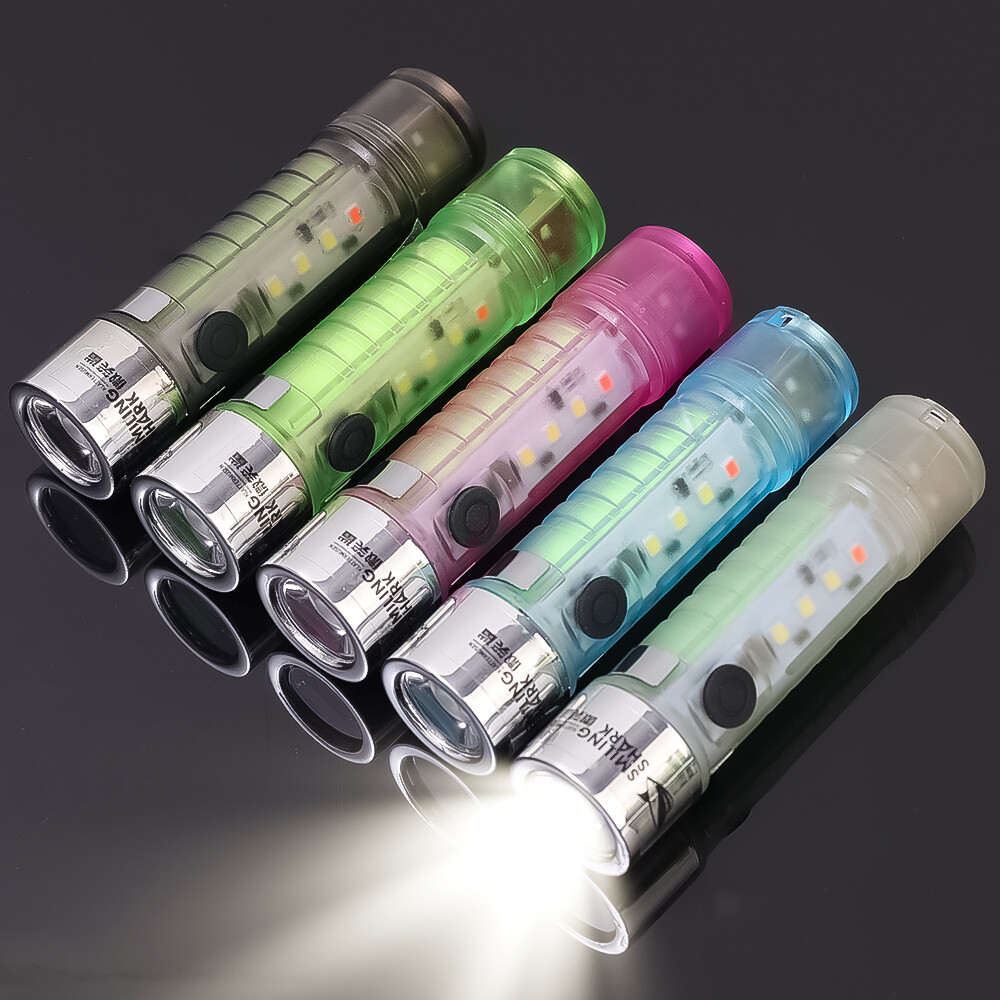USB Charger Led Mini Strong Light Flashlight Multifunctional Portable Adsorption Hiking Super Bright Flashlight Outdoor Camping Emergency Lighting