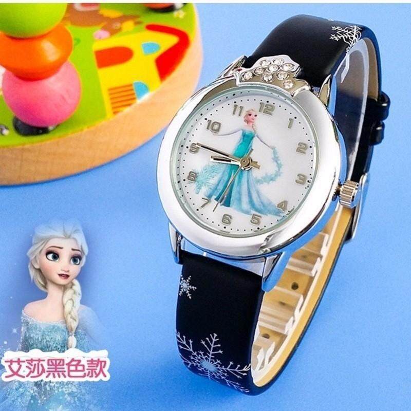 Girls Frozen Fashion Crystal Quartz Wrist Watch Faux Leather Band Malaysia