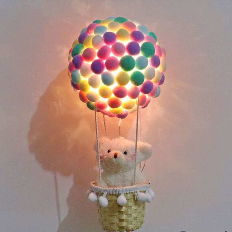 Handmade cotton lamp with cloud lamp material, room decoration, small night lamp