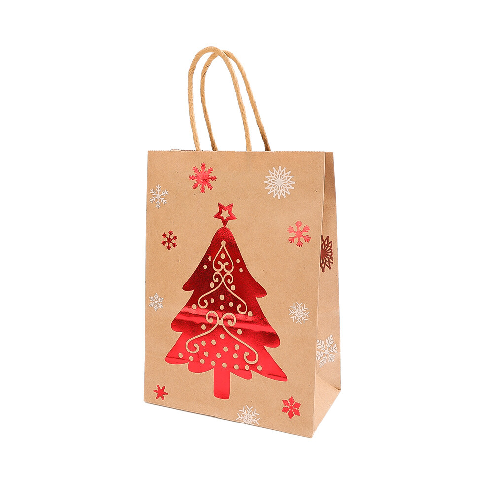 Christmas Kraft Paper Bag Santa Claus Snowflake Small Bell Christmas Packaging Supplies Xmas Packaging Gift Paper Bags