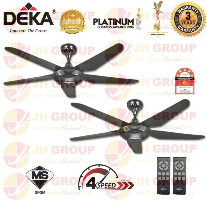 Twin Pack Deka X7n 56 5 Blades Gun Metal Ceiling Fan With 4 Speeds Remote Control Lazada