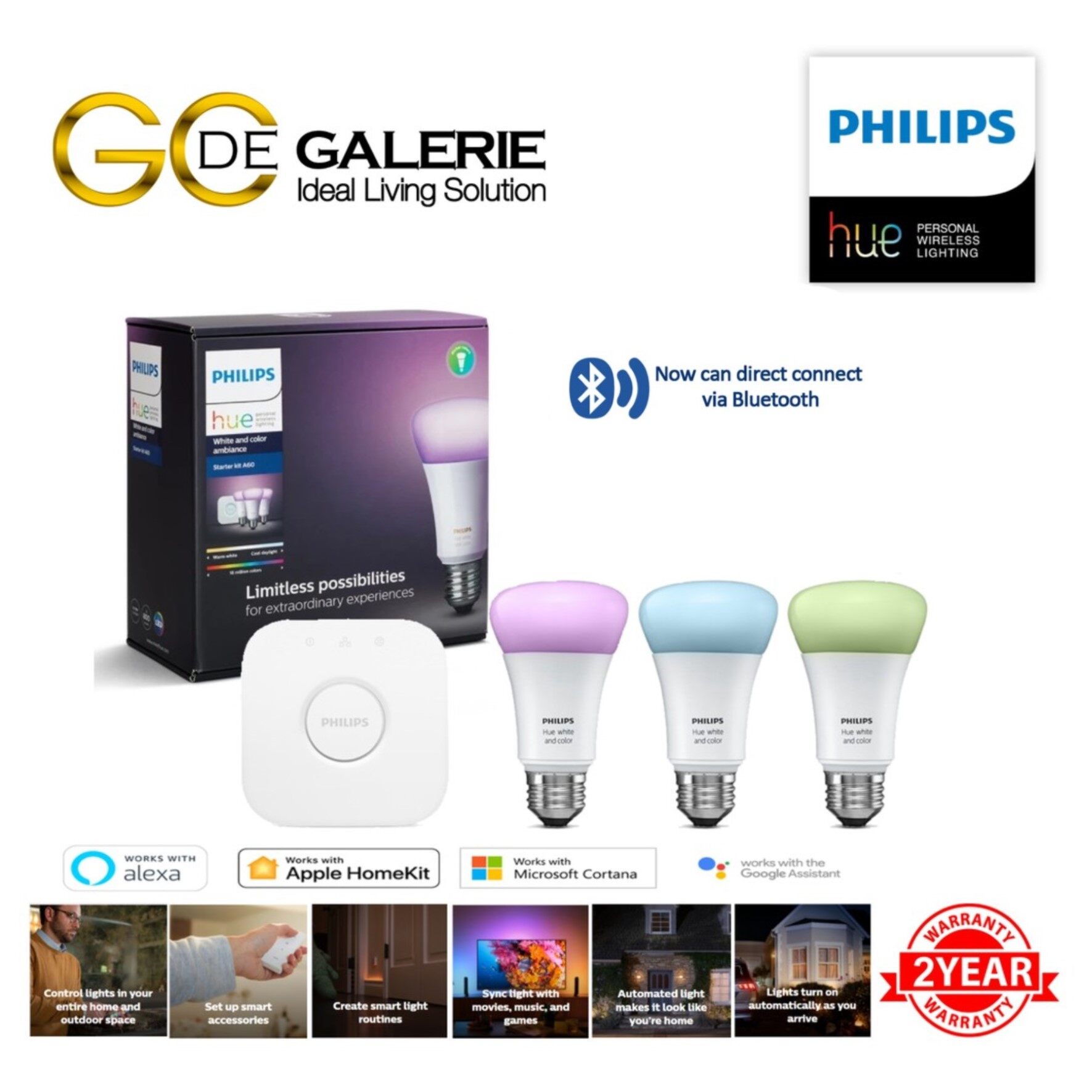 Buy PHILIPS HUE White & Colour Ambiance Smart Lighting Starter Kit