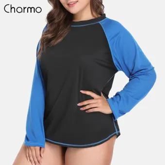 women's plus size rash guard swimwear