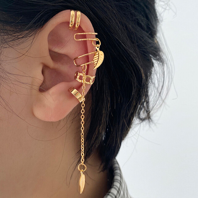 17MILE Trendy Gold Moon Star Butterfly Earrings For Women Girls Fashion Long Tassel Drop Earrings Party Jewelry Gifts