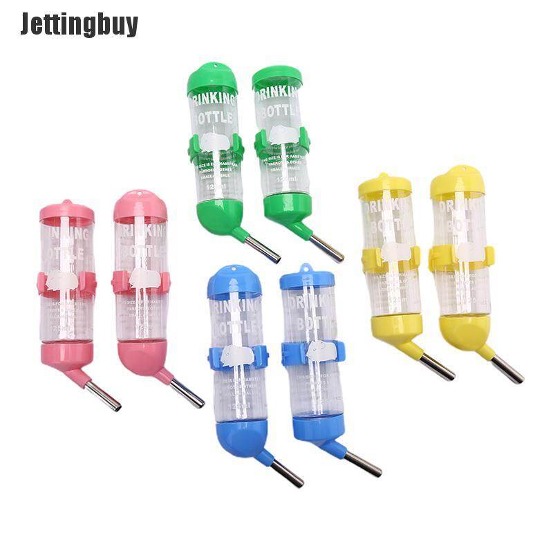 [Jettingbuy] 125ml Plastic Hamster Drinker Water Bottle Dispenser Hanging Pet Drinking Bottle Random Color
