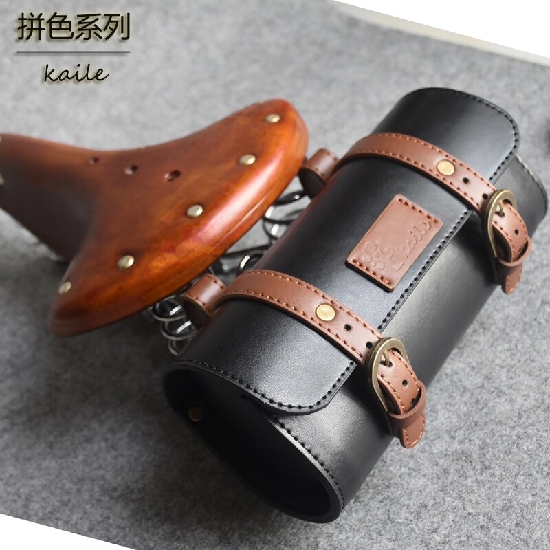 Kaile to the rear of the restoring ancient ways of England bag electric bicycle motorcycle saddle tool hang bag leather color matching series