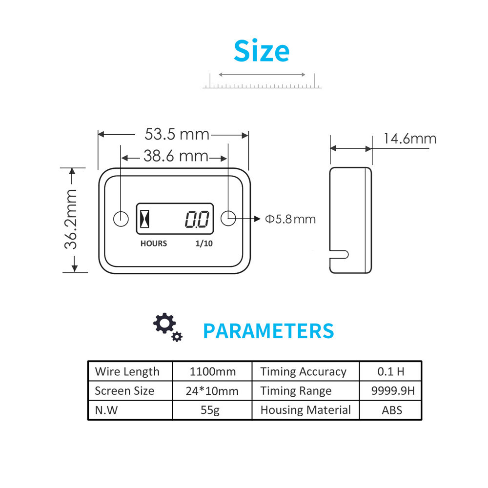 LCD không thấm nước kỹ thuật số Đồng hồ đo vòng tua máy truy cập cho ATV Xe máy cụ