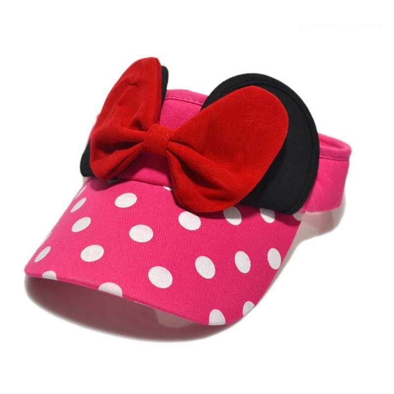 Summer Baby Sun Hat Cute Big Bow Girls Baseball Cap Cartoon Dot Empty Top Kids Hat Sunscreen Visor Caps