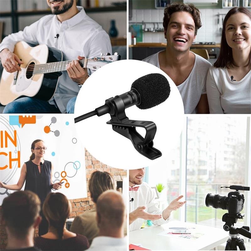 Micro Mini Kẹp Cài Ve Áo Micrô Camera Điện Thoại Máy Vi Tính Micro Tai Ngoài Di Động Cho iPhone Máy Tính Xách Tay Máy Tính
