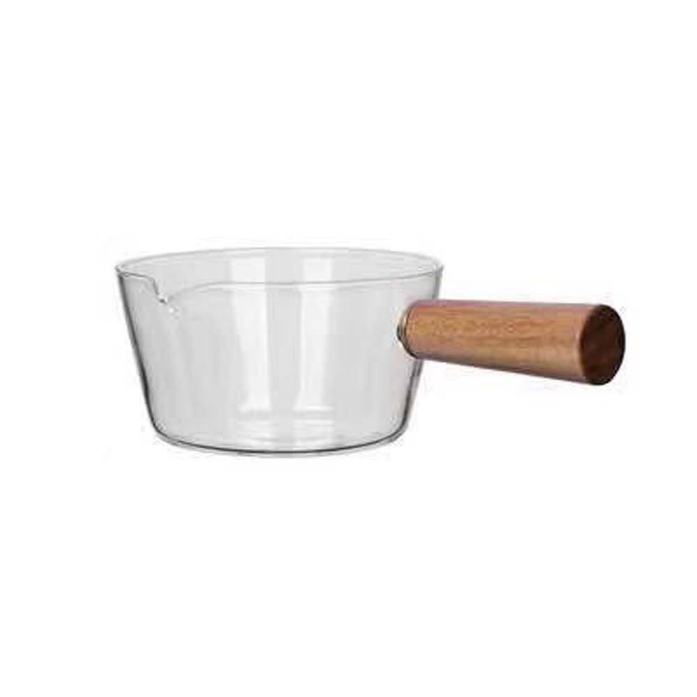 HJKL Glass Wooden Handle Milk Household Noodle For Gas Hob Cooking Pot Cookware Soup Pot Porridge Pot