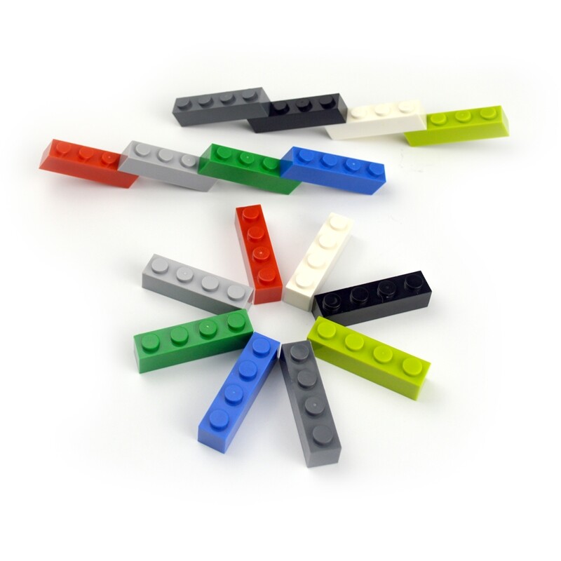 Wuhui 100g60pcs Diy Building Blocks Figures Thick Bricks 1x4 Dots Educational Creative Plastic Toys Compatible With Leduo For Children Building Bricks Kids Toy Toys For Boys Girls Compatible With All Brands