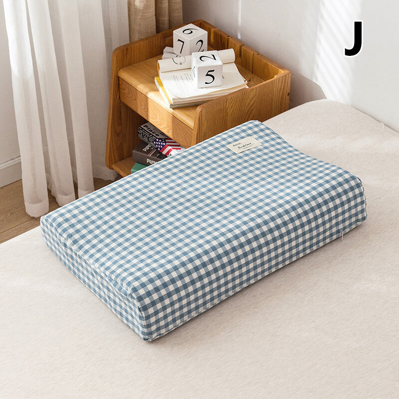 Jk3u 1PC Pillow Case Contour Latex Pillowcase Pillow Cover Memory Foam Cotton Rebound Zippered
