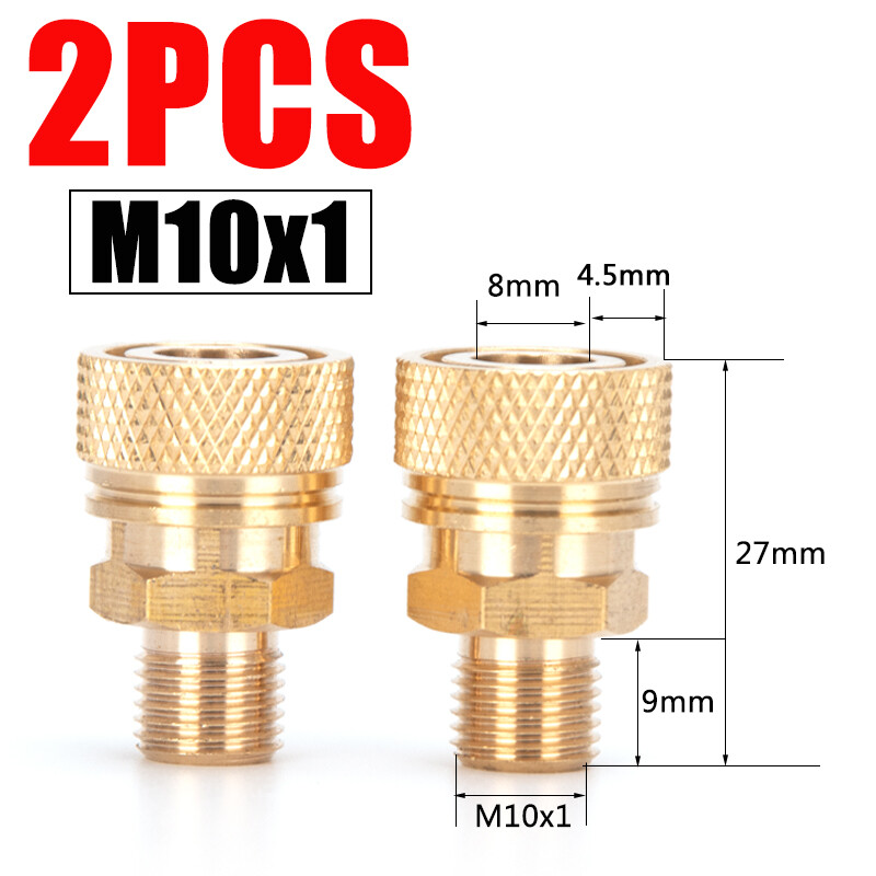 1pc/2pcs/3pcs Air Pump Spare Parts High Pressure 8MM M10x1 Thread Male Thread Quick Disconnect Coulpling Copper Air Refill Socket pcp Fittings