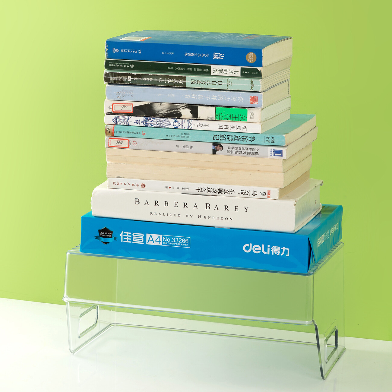 CNMF High-Capacity Transparent Load-Bearing Book Storage Box