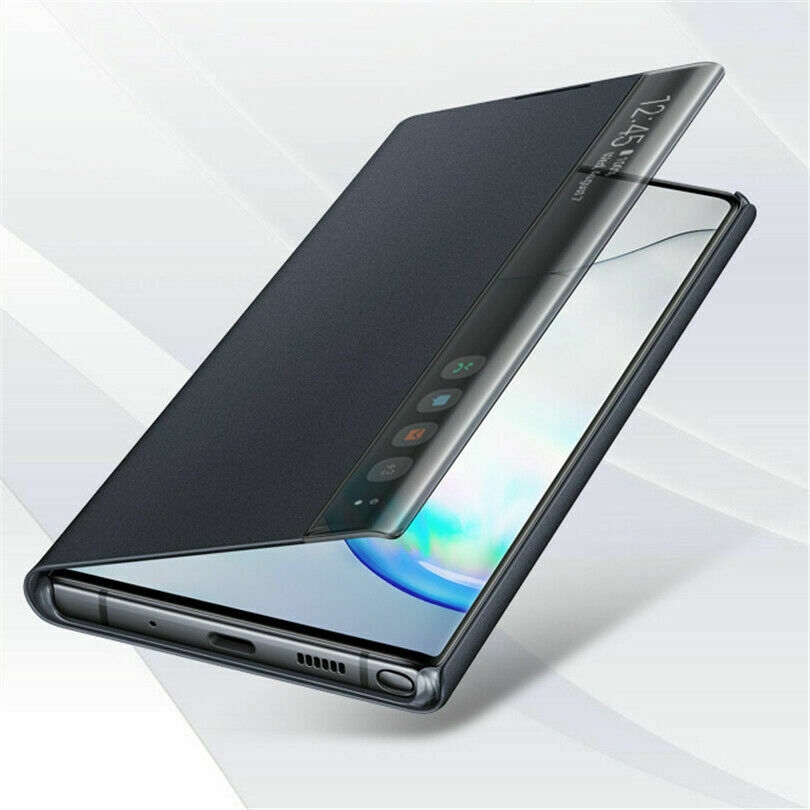 {hot} Smart View Leather Case Cover For Samsung S20 A10 A20 S8 S9 S10 Plus S10E S10 Note 10 Plus Note 9 Clear View Window Stand Case