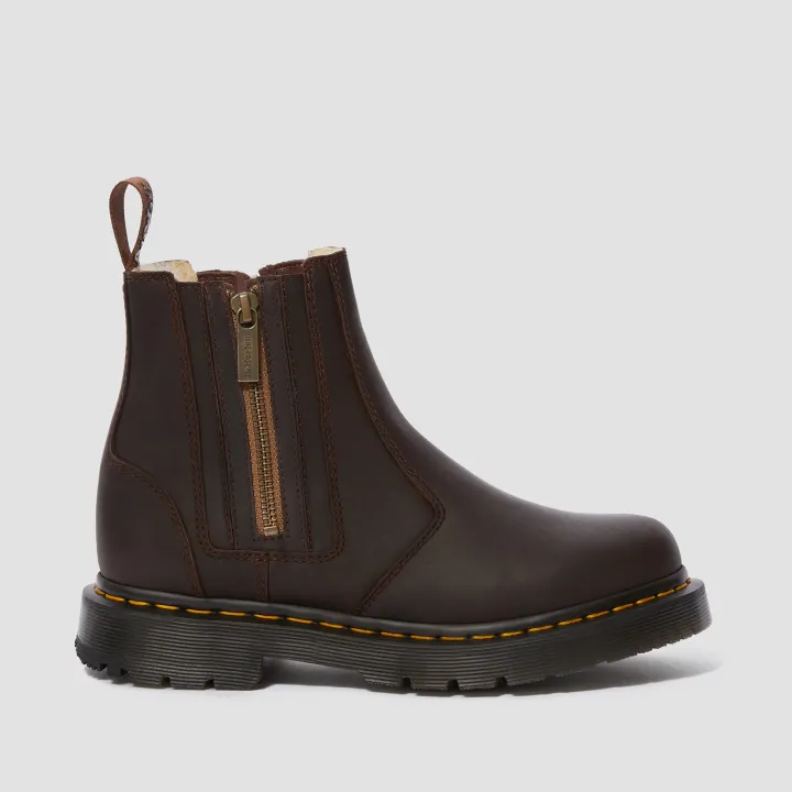 dr martens 2976 alyson black leather snowgrip flat chelsea boots