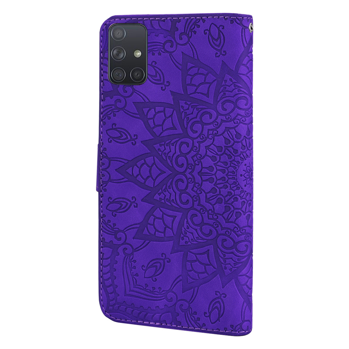 for Samsung A51 A71 Leather Case, Wallet Phone Case Light Slim Flip Folio Cover Durable Shell Genuine Matte Calf Skin Feel, with Kickstand and Cash Card Slots Wristband