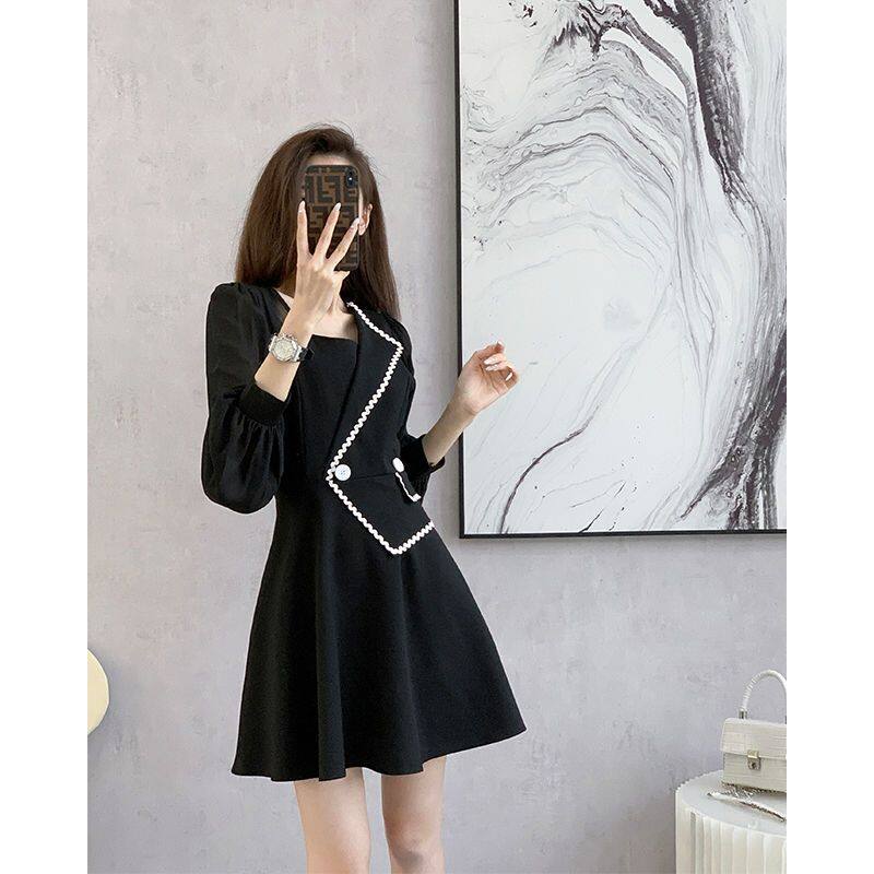 Black French Small Fragrance Dress Women's New High-end Temperament Casual Dress